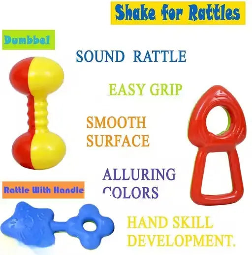8 Piece Colorful Baby Rattle & Teether Toy Set | BPA-Free Musical Sensory Toys for Newborns, Infants & Toddlers