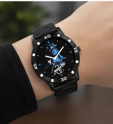 Men’s Analog Watch Combo Pack of 2 – Black Dial Stainless Steel Chain & Rubber Strap Watches | Quartz Casual Wristwatch Set