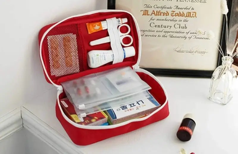Portable Empty First Aid Kit Organizer Bag – Medical Storage Pouch for Home, Travel, Car & Office Emergency Use