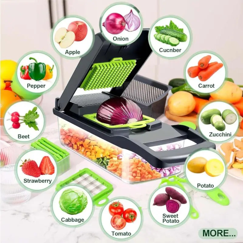 14 In 1 Chopper Nicer Veggie Slicer Dicer Kitchenware