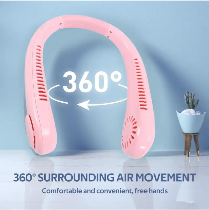 Portable Neck Fan – Hands Free Bladeless USB Rechargeable 360° Cooling Wearable Neck Fan