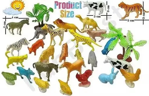 Prosper Realistic Animal Figures – 30 Pc Small Jungle & Farm Set