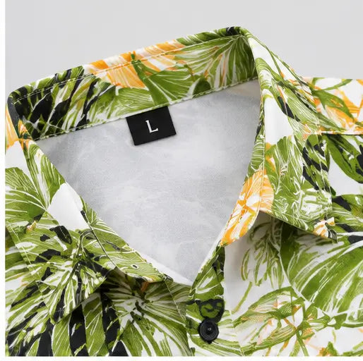 Scaglia Printed Green Cotton Shirt for Men – Short Sleeve Regular Fit Casual & Office Wear