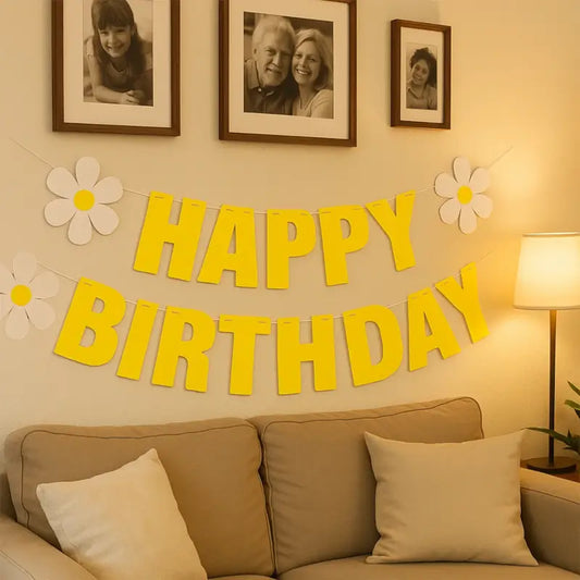 Birthday Banner Set – Vibrant Floral Happy Birthday Party Decoration