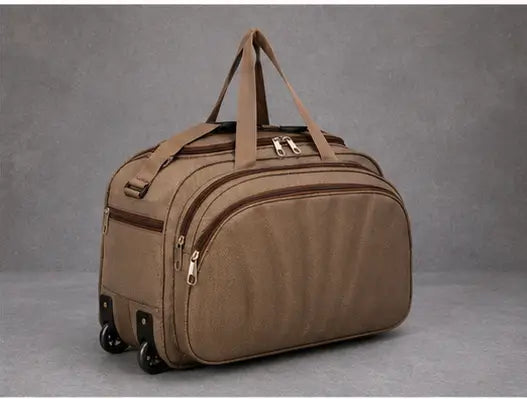 60L Travel Duffel Bag with Trolley Sleeve – Unisex Polyester Weekender Luggage Bag for Men & Women