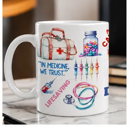 Printed Doctor Theme Ceramic Coffee Mug – 330ml (11oz)