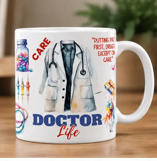 Printed Doctor Theme Ceramic Coffee Mug – 330ml (11oz)