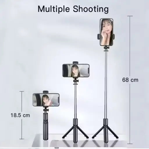 Bluetooth Expandable 3-in-1 Selfie Stick with Wireless Remote & Tripod Stand | Compatible with iPhone, iPad & Android.