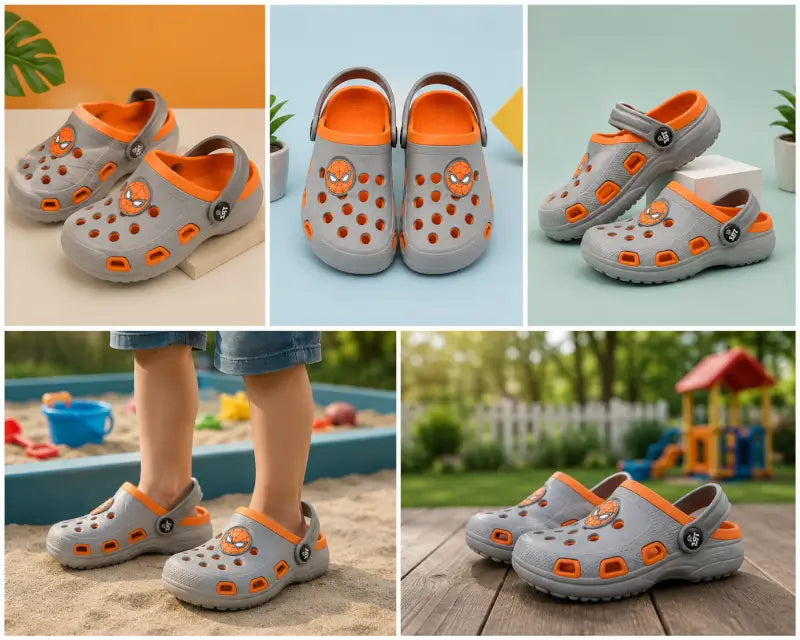 Kids  Clogs Sandals Spiderman Design Lightweight Slip-On Comfortable Daily Wear Footwear