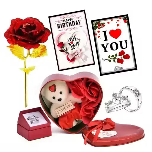 Happy Birthday & Valentine Gift Set for Husband, Wife, Boyfriend, Girlfriend | Love Gifts for Couples | 5-Piece Set