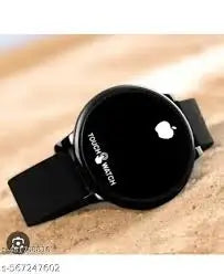 Top Trendy Touch Screen Digital Watch | Green LED, Black Round Dial, Rubber Strap, Unisex Casual Watch.