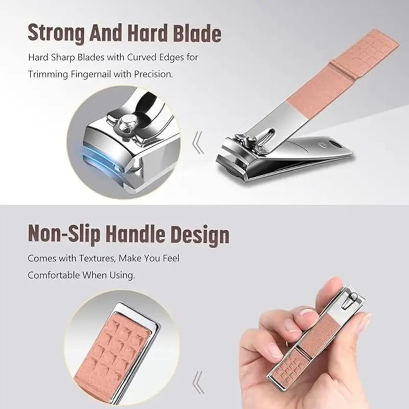 Professional 16 in 1 Stainless Steel Manicure Pedicure Kit Nail Clipper Grooming Set with Travel Case for Men Women (Multicolor)