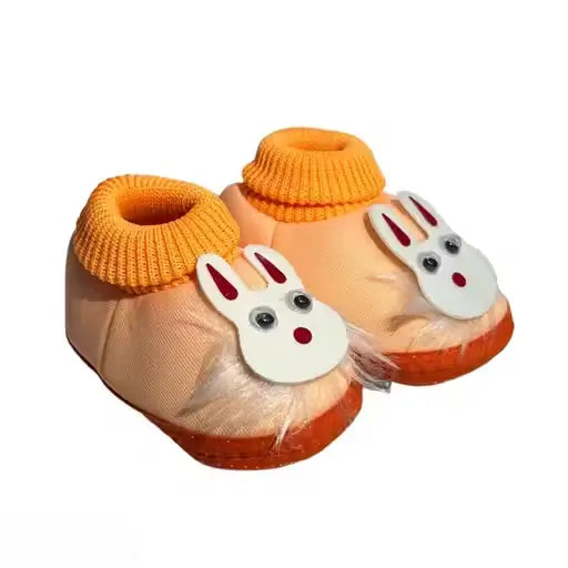 Aplix Baby Booties Pack of 3  Anti-Slip Soft Slip-On Rabbit Style Infant Footwear