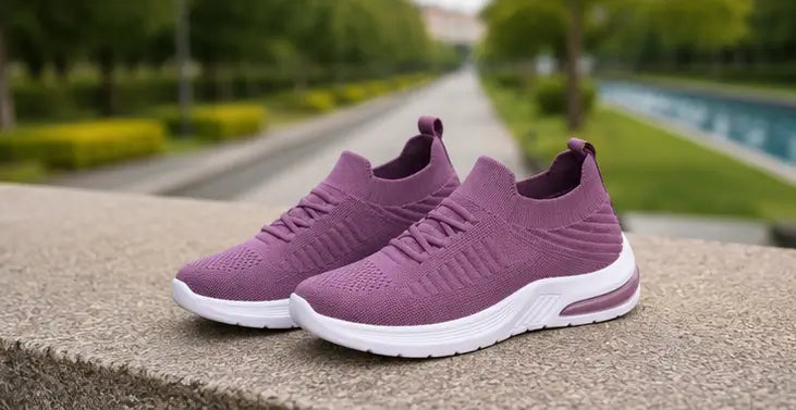 Women's Mesh Running Sneakers – Lightweight Lace-Up Sports Shoes for Walking, Running, Gym & Daily Wear