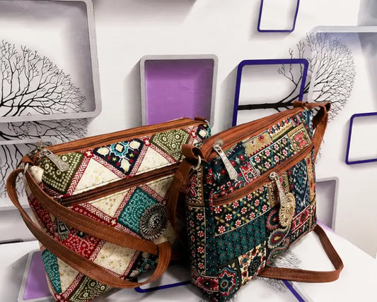 Women's Printed Sling Bag Combo – 2 Piece Crossbody Shoulder Bag Set for Girls, College, Travel & Daily Use