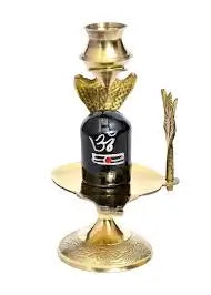Brass ShivaLing Lingam Shivling Statue for Hindu Puja, Mahadev Shivling Idol for Mandir & Home Temple, 1 Pc