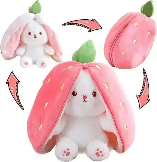 Strawberry Rabbit Plush Soft Toy – 35 cm