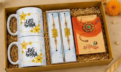 Gift Arcadia Rakhi Gift Combo – Premium Rakhi with Coffee Mug for Brother | Designer Raksha Bandhan Gift Set for Bhai, Bhaiya & Bhabhi