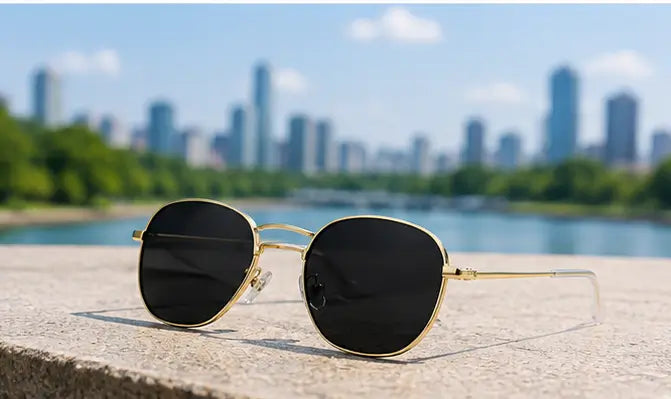 Men's Rectangular Metal Sunglasses – Stylish UV Protection Fashion Sunglasses for Men & Women