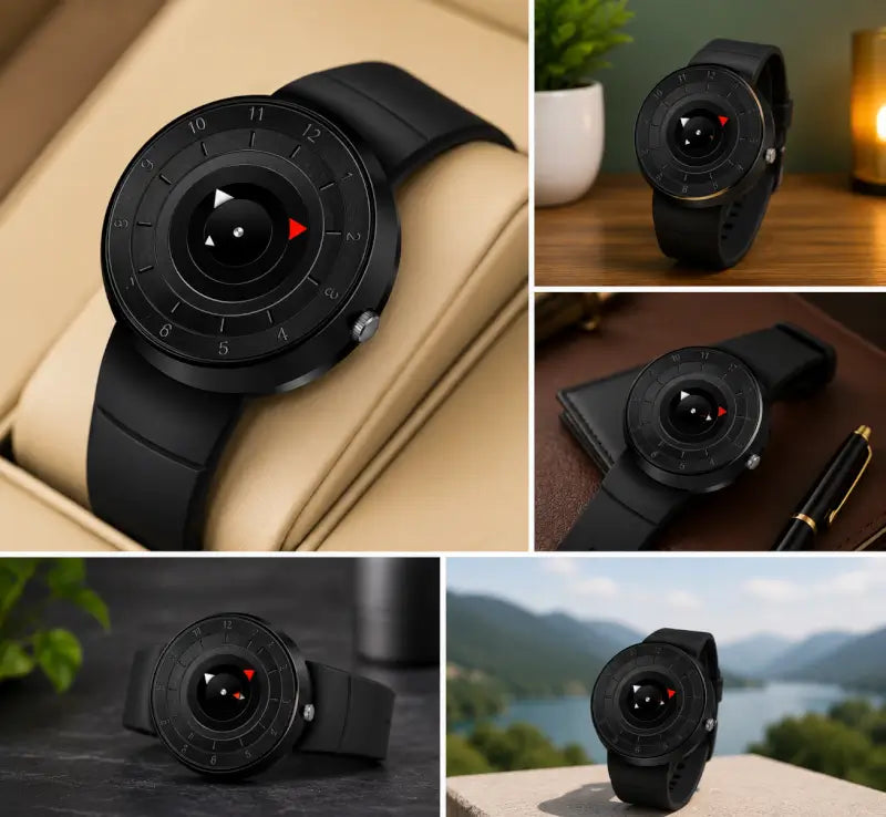Men's Black Analog Quartz Watch – Stylish Silicone Strap Casual & Formal Wrist Watch for Men & Boys