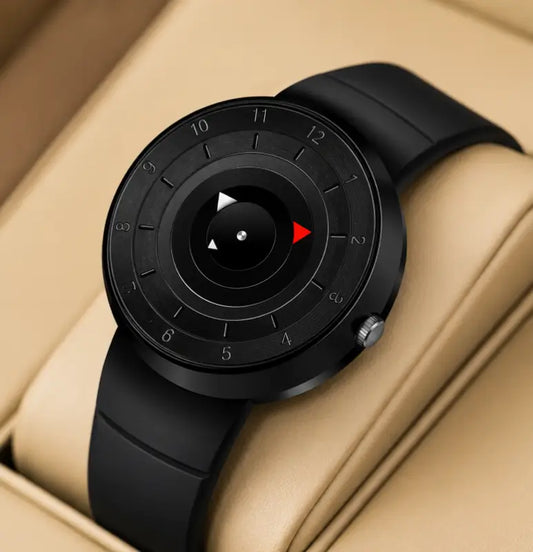 Men's Black Analog Quartz Watch – Stylish Silicone Strap Casual & Formal Wrist Watch for Men & Boys